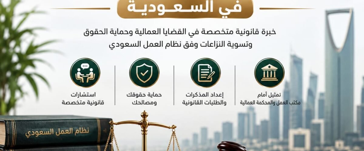 تحتاج إلى محامي مكتب العمل في السعودية؟ تعرف على أهم القضايا العمالية والخدمات القانونية والتسوية الودية وكيف يساعدك المحامي في حماية حقوقك.