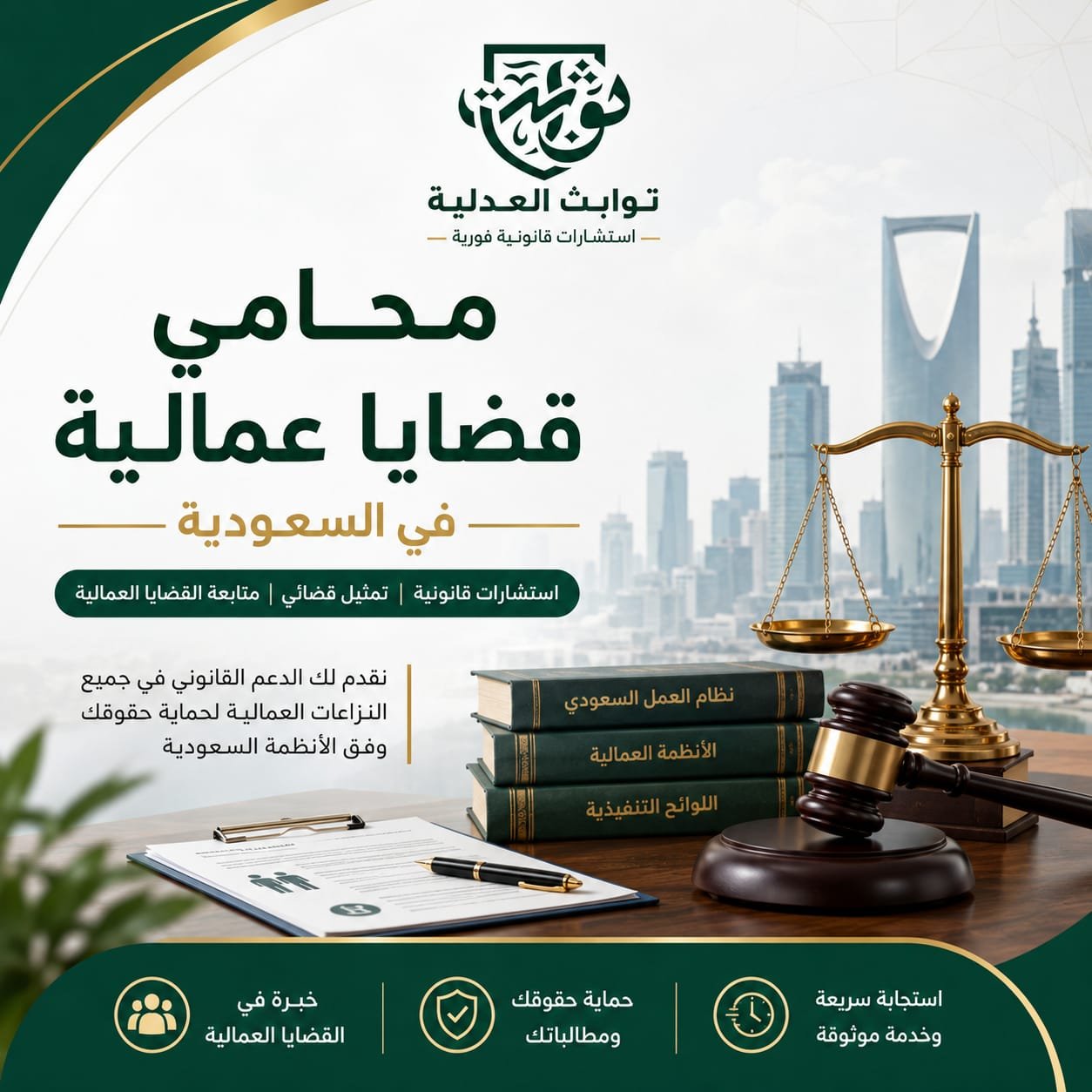 محامي قضايا عمالية في السعودية | استشارات قانونية