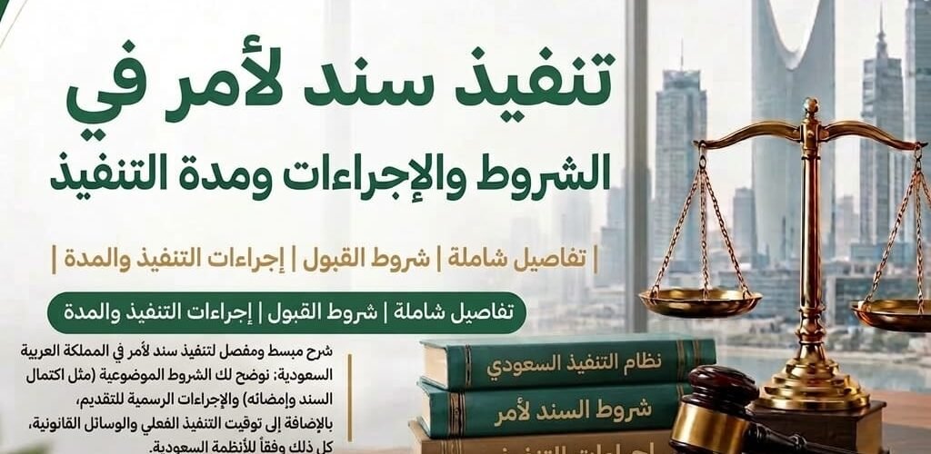 تعرف على خطوات تنفيذ سند لأمر في السعودية، والشروط اللازمة، والجهة المختصة، والمدة الإجرائية، مع نصائح عملية لتجنب تأخير التنفيذ.