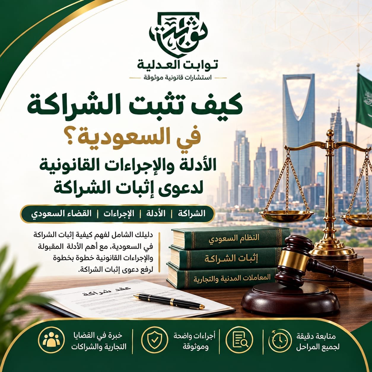 تعرف على كيفية إثبات الشراكة في السعودية، وأهم الأدلة مثل العقود والتحويلات البنكية والمراسلات، وخطوات رفع الدعوى وحقوق الشريك بعد إثبات حصته.